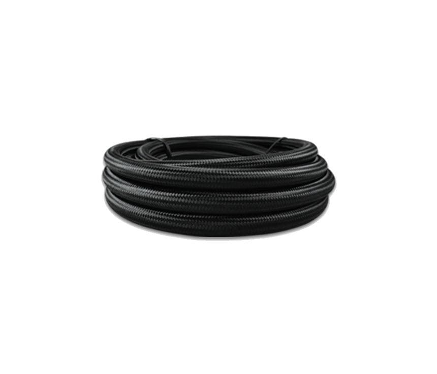 Vibrant Performance 20ft Roll of Black Nylon Braided Flex Hose; AN