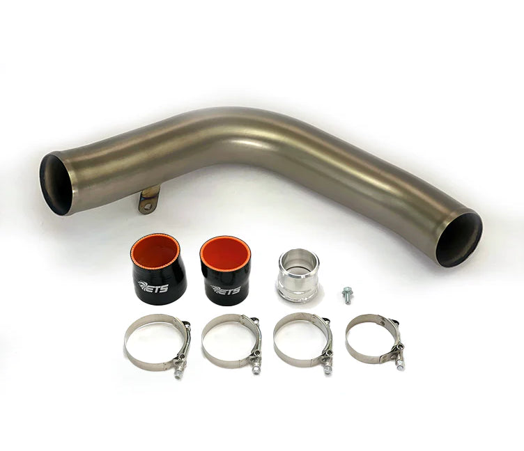 ETS Titanium Top Mount Charge Pipe Subaru WRX 2022-2024 Brushed - Plain Titanium Piping