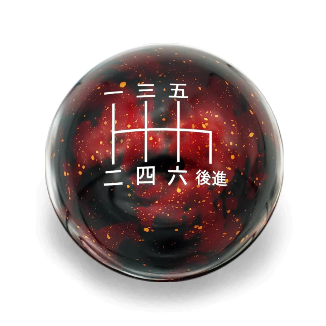 Billetworkz 6 Speed WRX Shift Knob Japanese Engraving - Cosmic Space Colors Red Cosmic Space