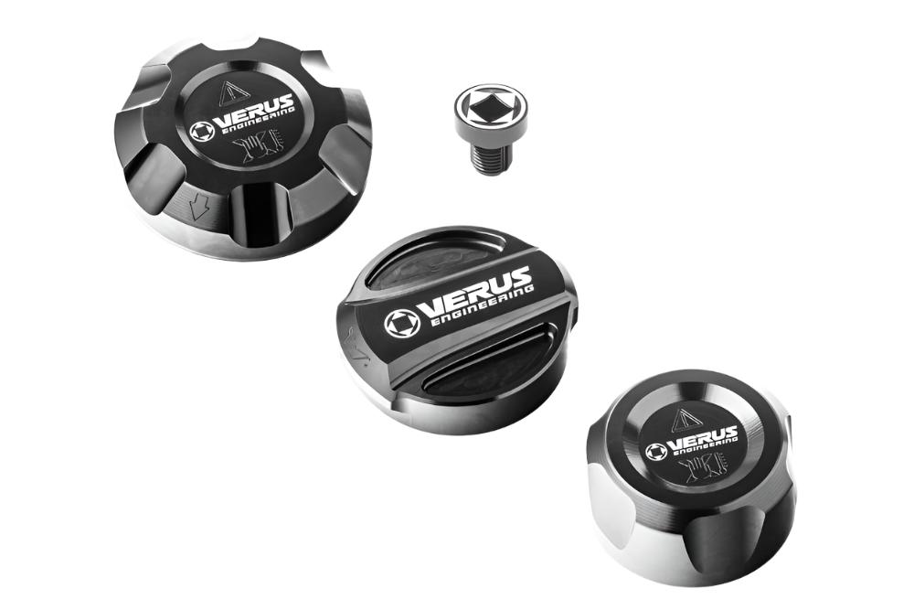 Verus Engineering Engine Bay Fluid Cap Kit - Mk5 Toyota Supra Black