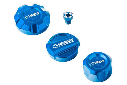 Verus Engineering Engine Bay Fluid Cap Kit - Mk5 Toyota Supra Blue