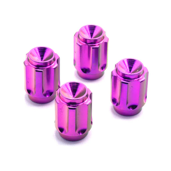 Dress Up Bolts Titanium Valve Stem Caps Gear Design Purple