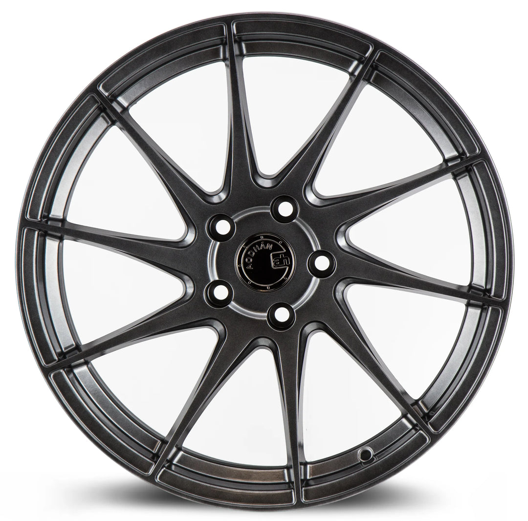 AodHan AH09 Wheels 18x8.5 5x112 +35 Offset Hyper Black Driver Side