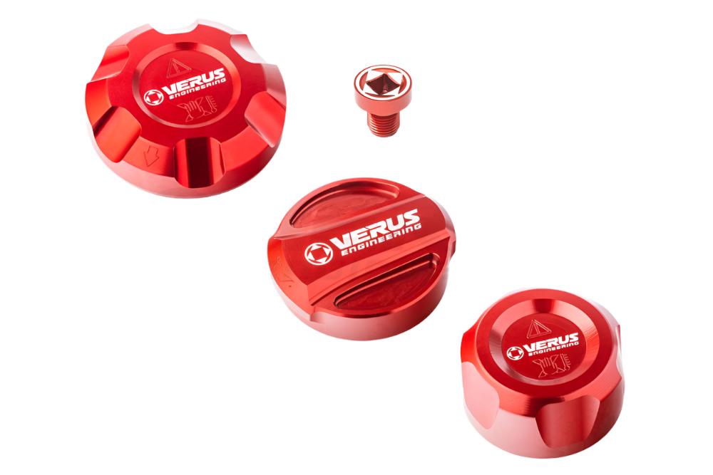 Verus Engineering Engine Bay Fluid Cap Kit - Mk5 Toyota Supra Red