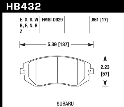 Hawk Performance HPS Front Brake Pads - Subaru WRX 2003-2005