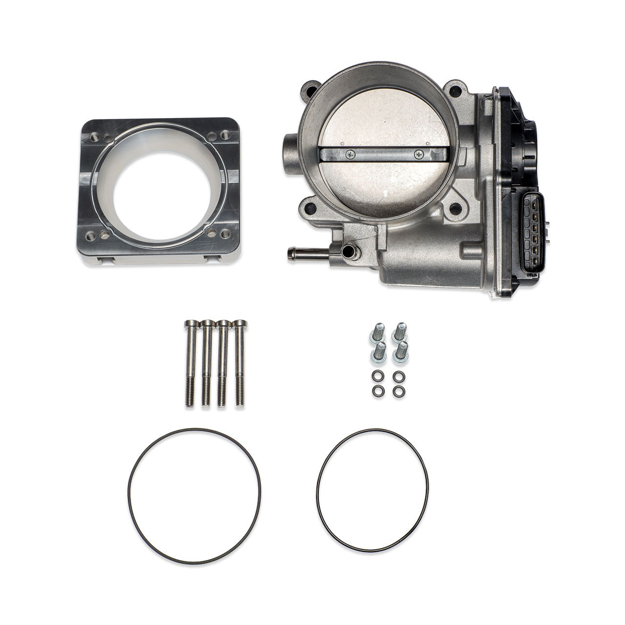 IAG Big Bore 76mm Throttle Body w/ Electronics & Adapter for OEM STI, Cosworth & AMS Intake Manifolds Silver