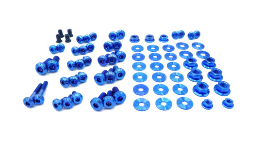 Dress Up Bolts Stage 2 Titanium Hardware Engine Bay Kit Mitsubishi Evo IX Blue