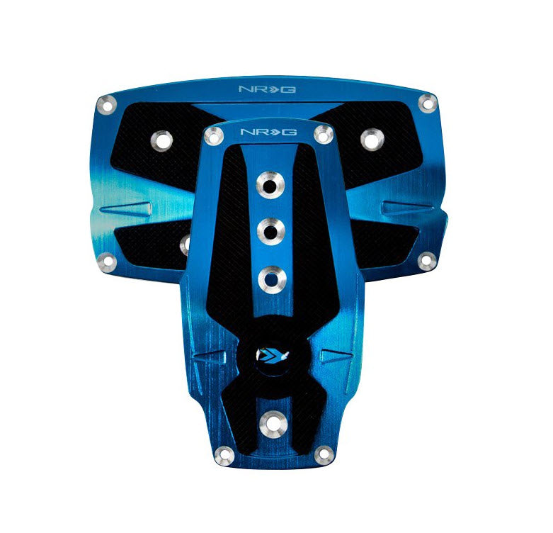 NRG Innovations Aluminum Automatic Pedal Set - Blue with Black Rubber Insert