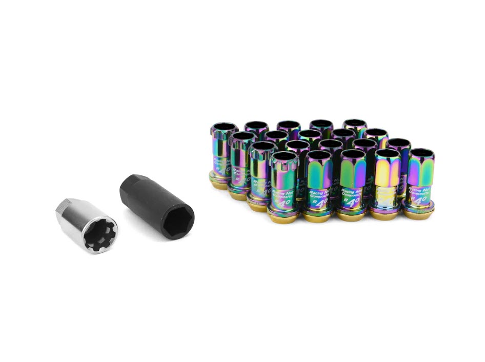 Project Kics R40 Cone Seat Lug Nuts Neo-Chrome M12X1.25