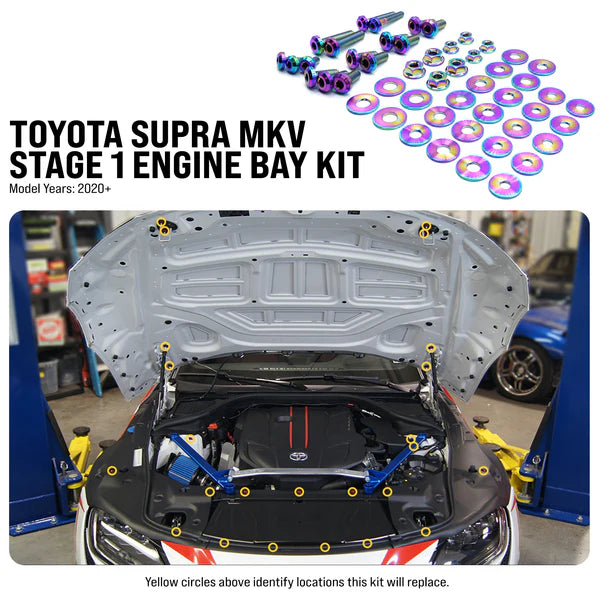 Dress Up Bolts Stage 1 Titanium Hardware Engine Bay Kit Toyota Supra MKV