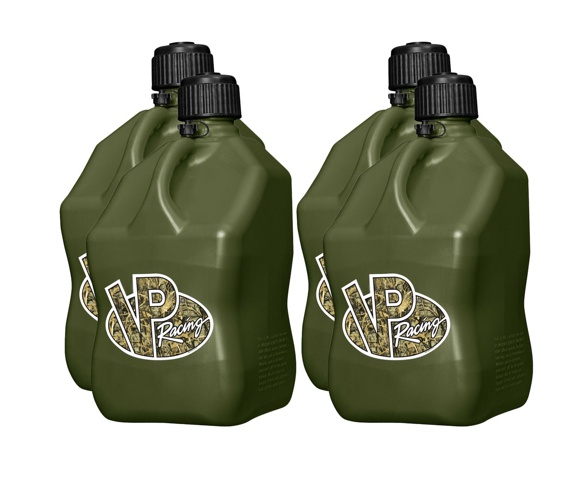 VP Racing 5.5-Gallon Motorsport Container - Set of 4 - Camo Green Jug, Black Cap