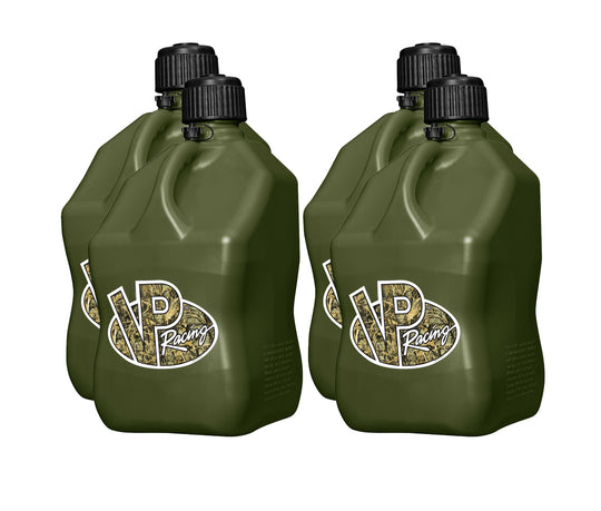 VP Racing 5.5-Gallon Motorsport Container - Set of 4 - Camo Green Jug, Black Cap - Dirty Racing Products