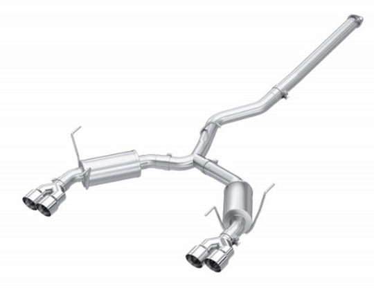 MBRP 3" Cat-Back Dual Split Rear Quad Tips Street Profile T304 Stainless Steel Subaru WRX 2022 - Dirty Racing Products