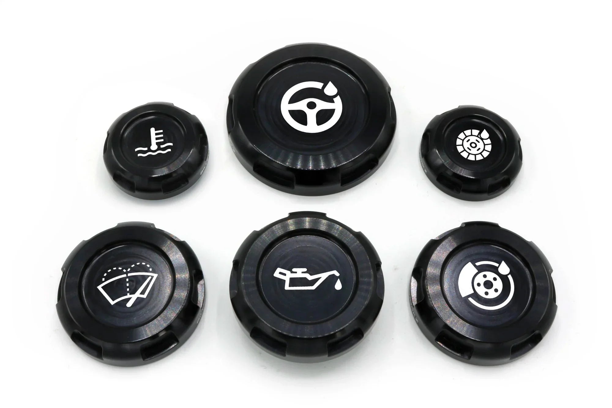 Billetworkz Zero Series Engine Bay Caps - Fluid Engraving - Subaru WRX / STI 2008-2014 Black