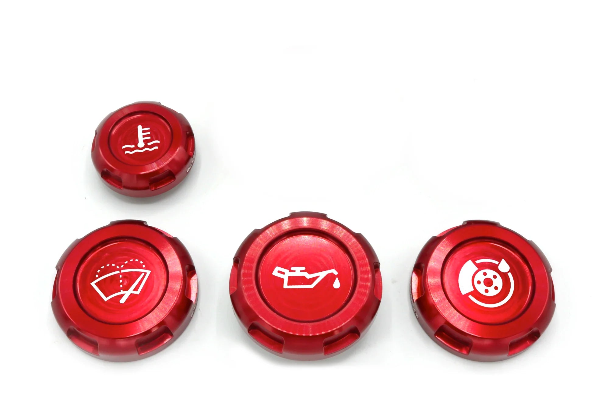 Billetworkz Zero Series Engine Bay Caps - Fluid Engraving - Subaru Forester 2014+ Red