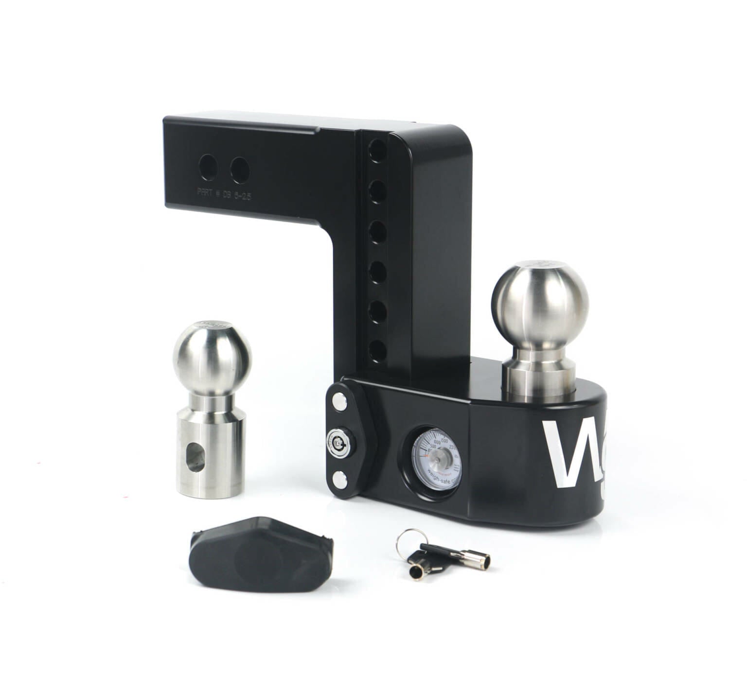 Weigh Safe Black Cerakote Adjustable Ball Mount Drop Hitch with Built-in Tongue Weight Scale