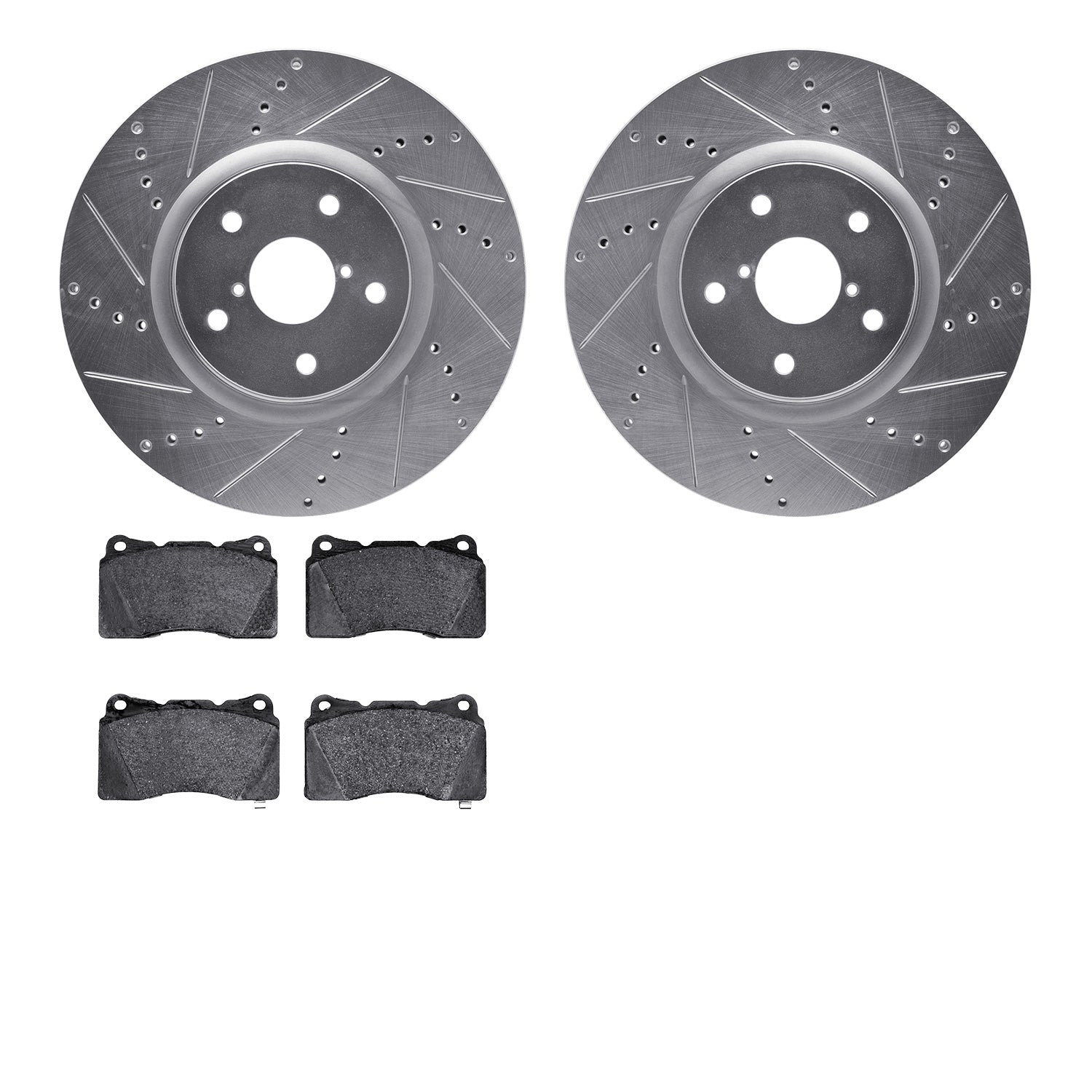 R1 Concepts E-Line Series Brake Rotor D/S Silver w/Ceramic Pads Subaru Impreza 2014-05, WRX 2020, WRX STI 2017-13