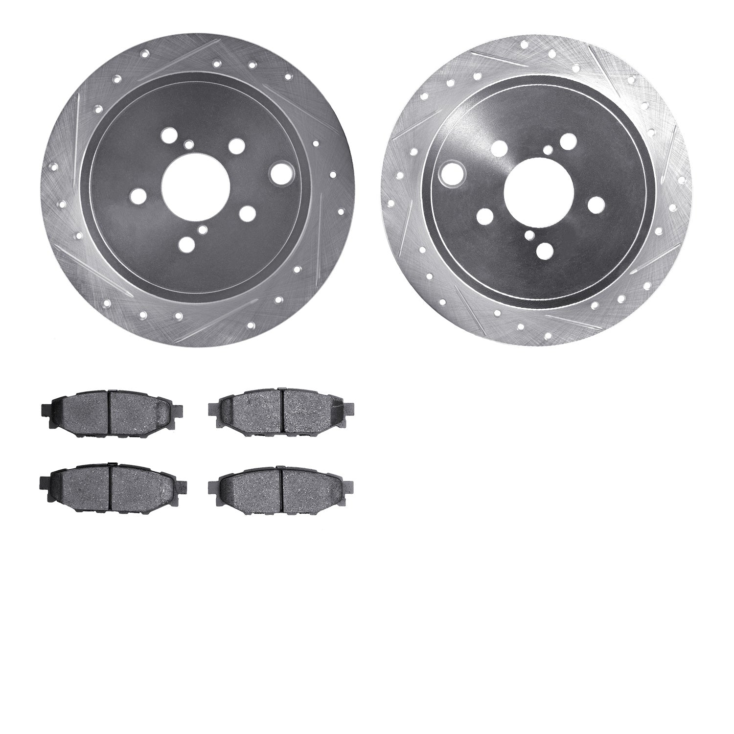 R1 Concepts E-Line Series Brake Rotor D/S Silver w/Ceramic Pads Subaru BRZ 2015-13, Forester 2013-09, Impreza 2014-08, Legacy 2014-10, Outback 2014-10, WRX 2014-12