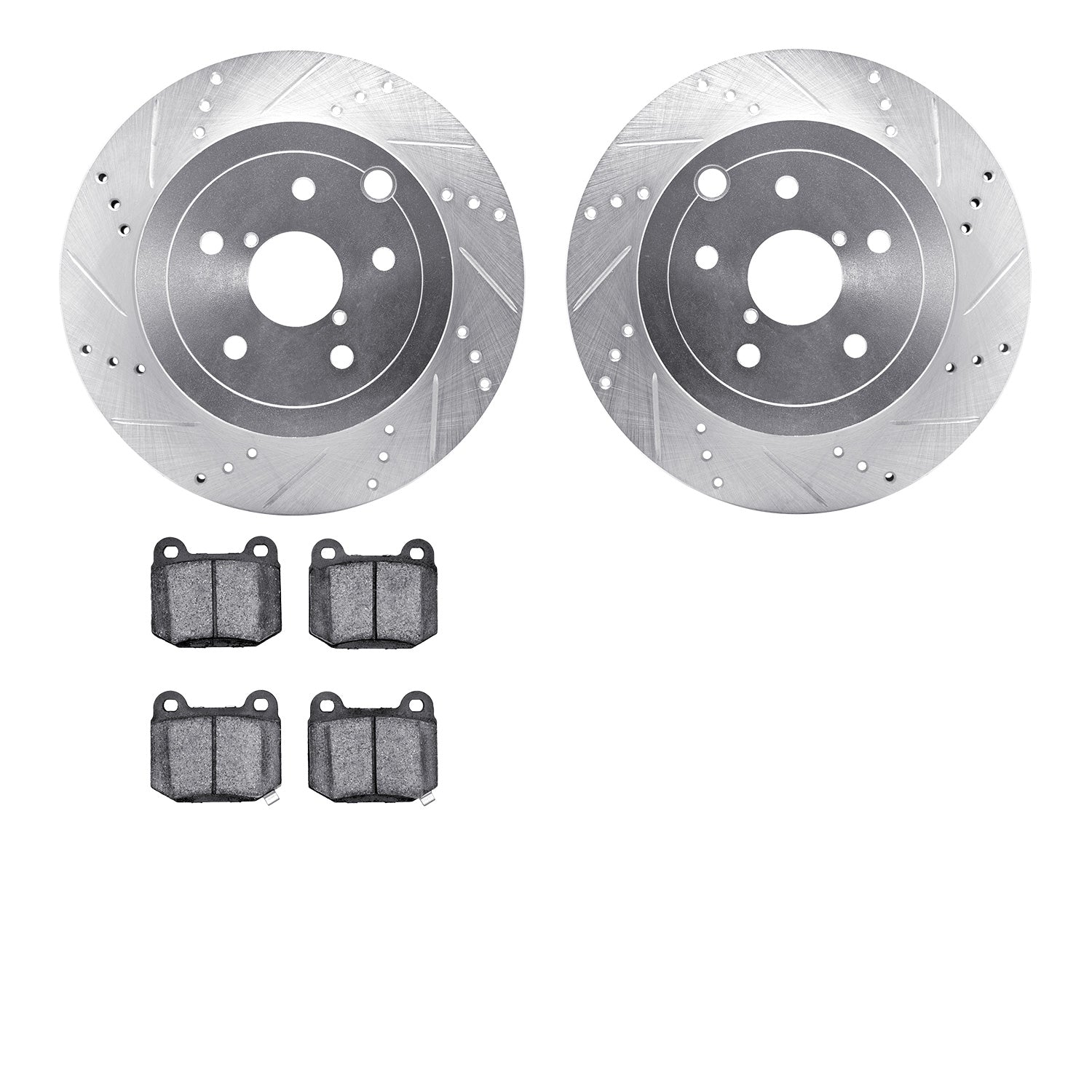 R1 Concepts E-Line Series Brake Rotor D/S Silver w/Ceramic Pads Subaru Impreza 2014-08, WRX 2020, WRX STI 2017-13