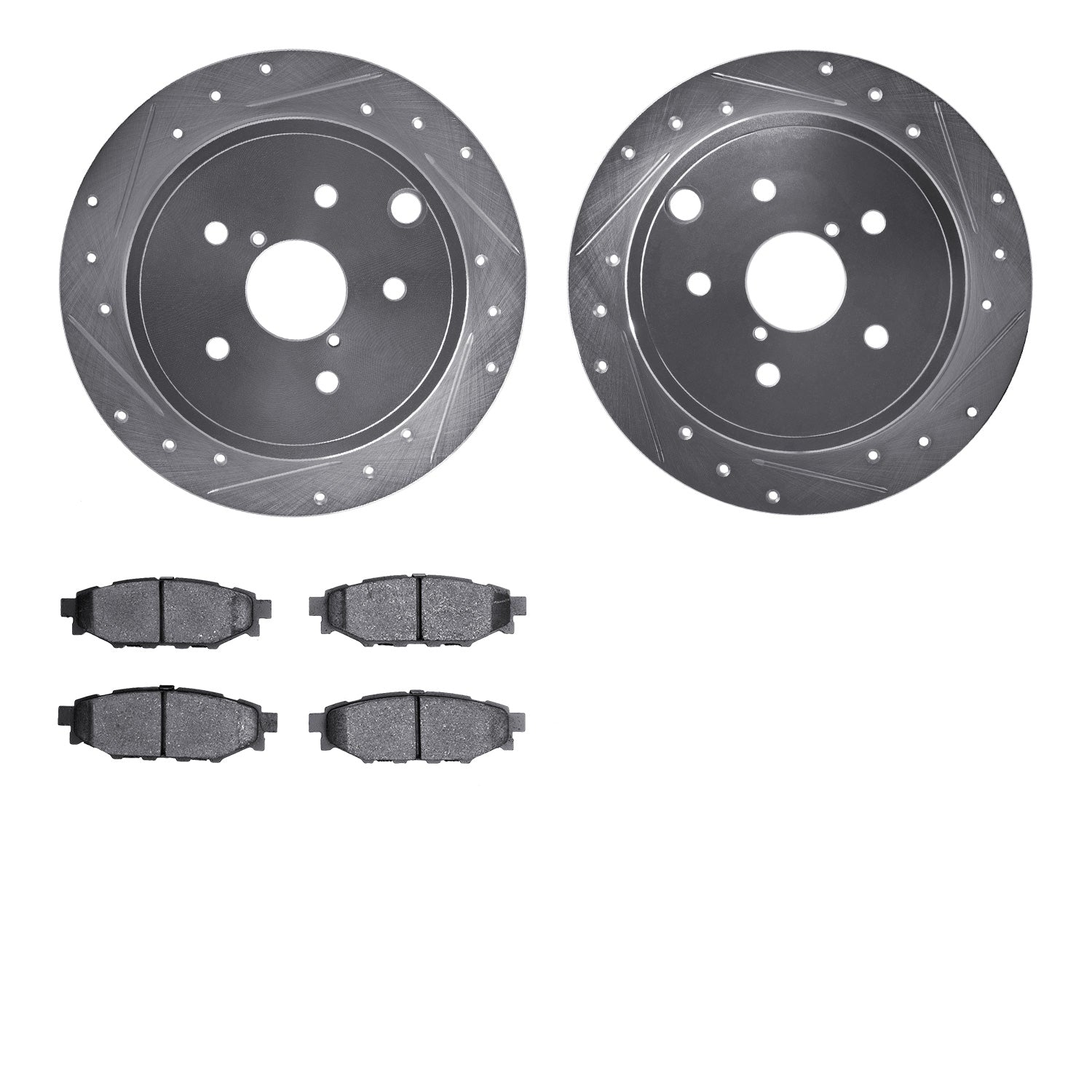 R1 Concepts E-Line Series Brake Rotor D/S Silver w/Ceramic Pads Subaru WRX 2021-15