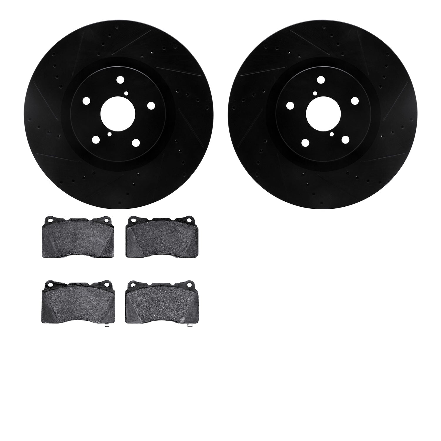 R1 Concepts E-Line Series Brake Rotor D/S Black w/Ceramic Pads Subaru Impreza 2014-05, WRX 2020, WRX STI 2017-13