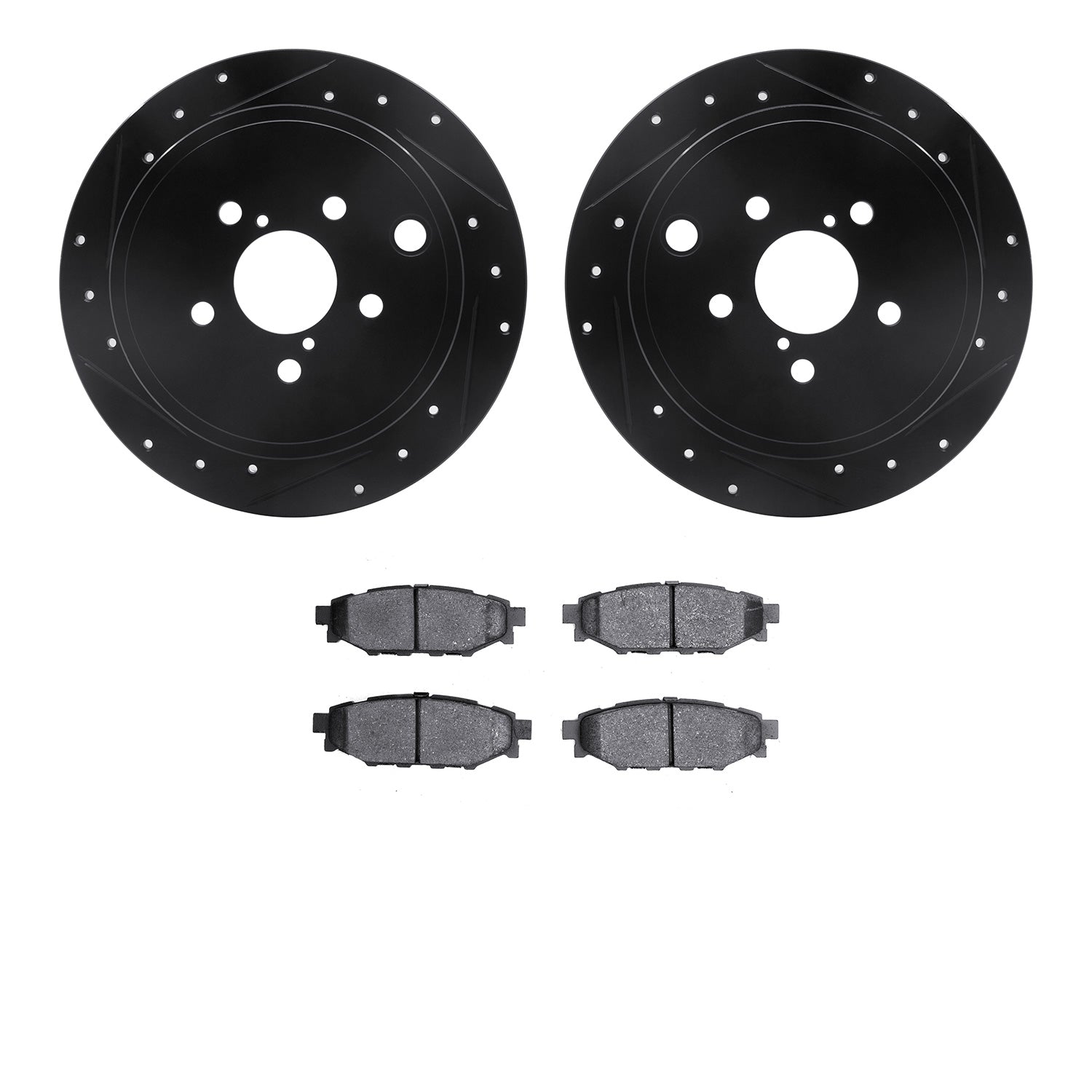 R1 Concepts E-Line Series Brake Rotor D/S Black w/Ceramic Pads Subaru BRZ 2015-13, Forester 2013-09, Impreza 2014-08, Legacy 2014-10, Outback 2014-10, WRX 2014-12