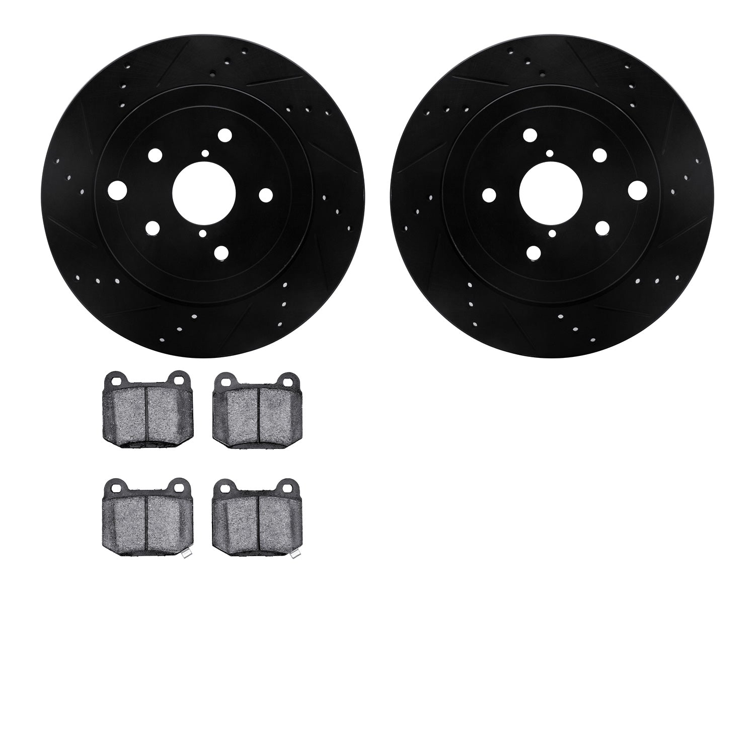 R1 Concepts E-Line Series Brake Rotor D/S Black w/Ceramic Pads Subaru Impreza 2014-08, WRX 2020, WRX STI 2017-13