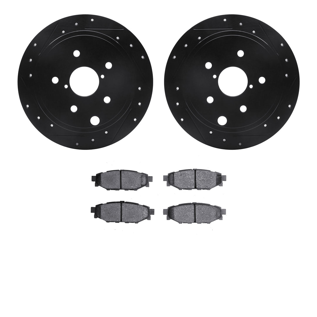 R1 Concepts E-Line Series Brake Rotor D/S Black w/Ceramic Pads Subaru WRX 2021-15