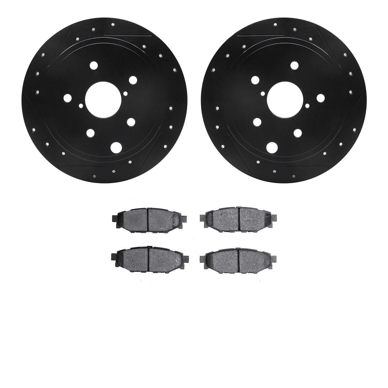 R1 Concepts Brake Rotors D/S Black w/Optimum OE Pads Subaru WRX 2021-15