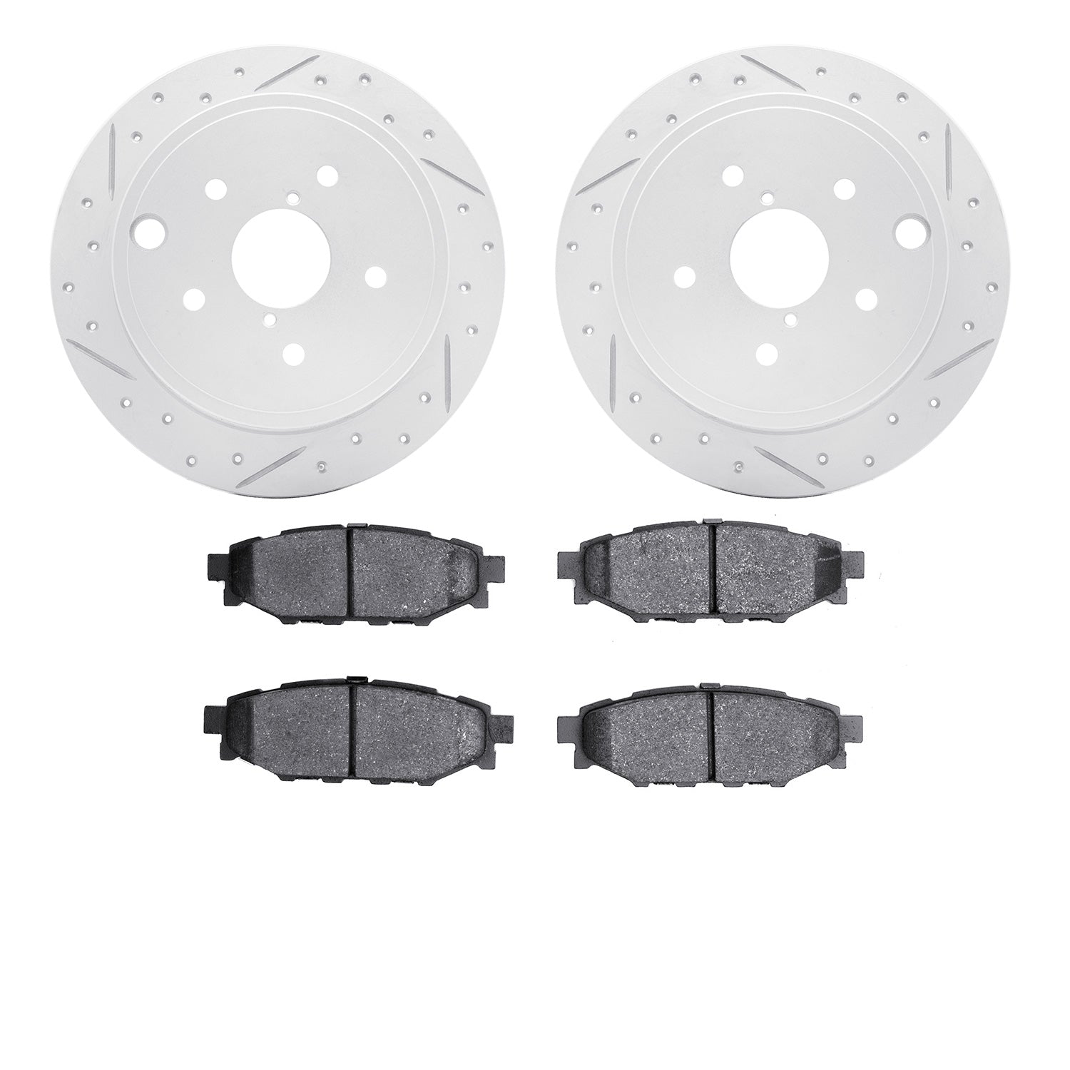 R1 Concepts Brake Rotors Carbon Coated D/S w/Perf Sport Pads Subaru WRX 2021-15