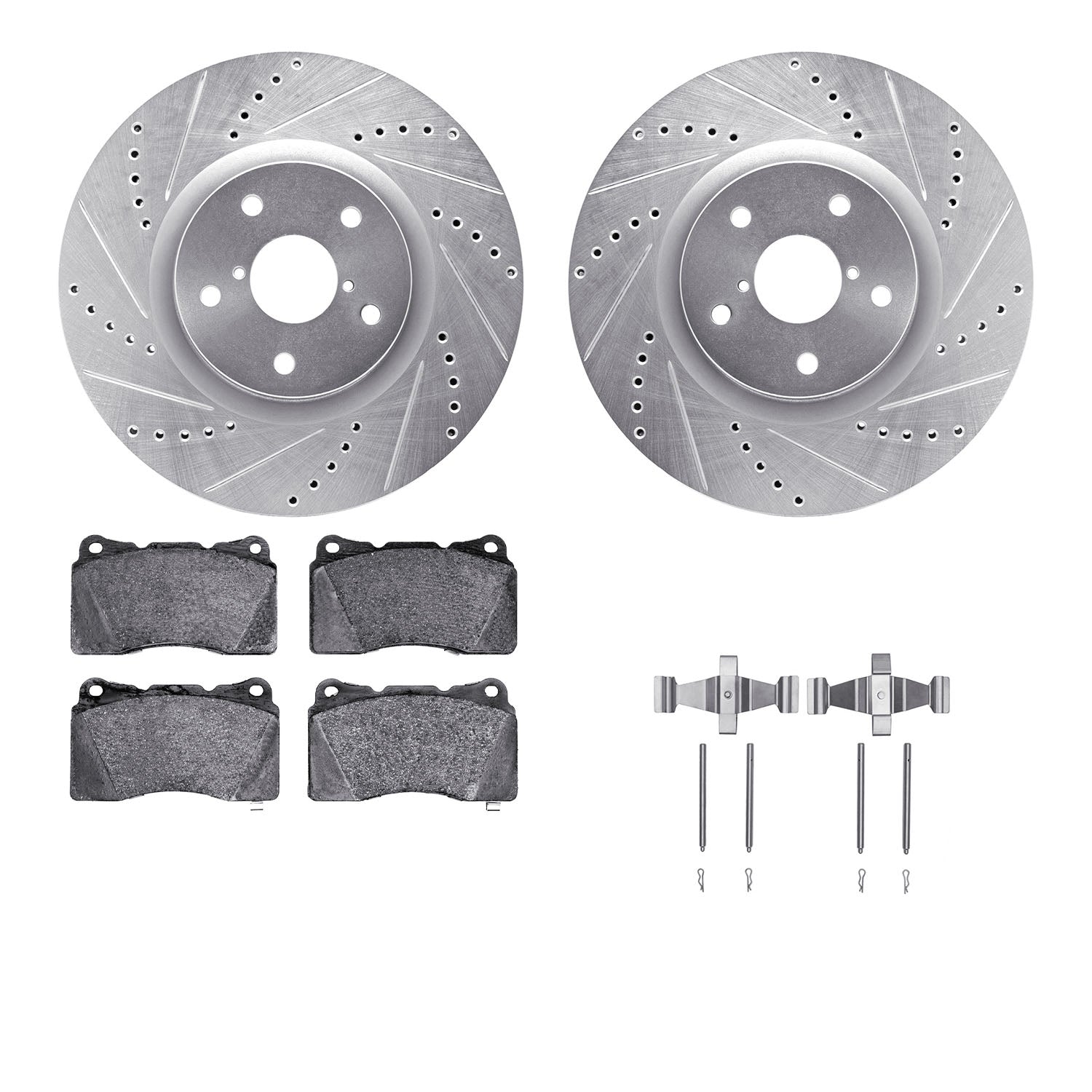 R1 Concepts E-Line Series Brake Rotor D/S Silver w/Ceramic Pads Subaru Impreza 2014-05, WRX 2020, WRX STI 2017-13