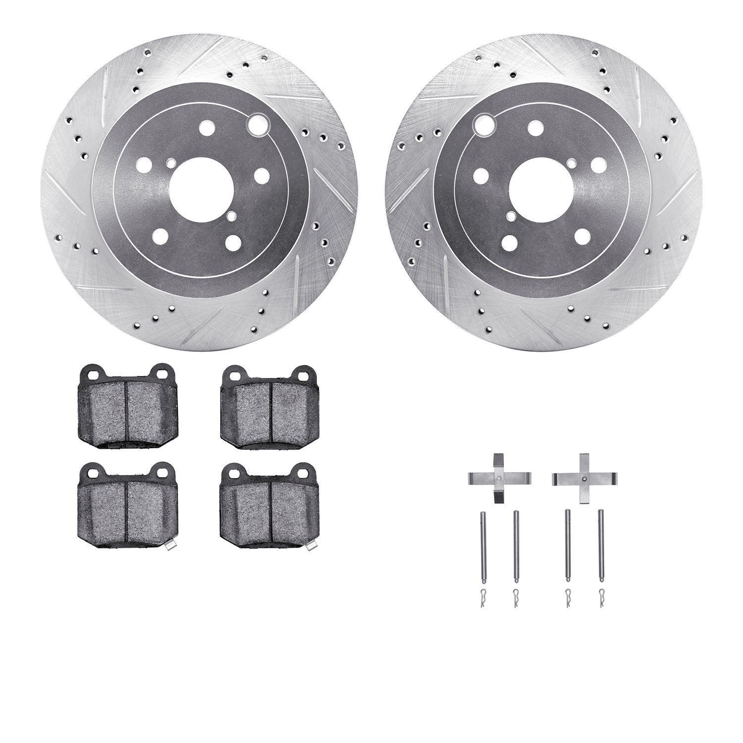 R1 Concepts E-Line Series Brake Rotor D/S Silver w/Ceramic Pads Subaru Impreza 2014-08, WRX 2020, WRX STI 2017-13