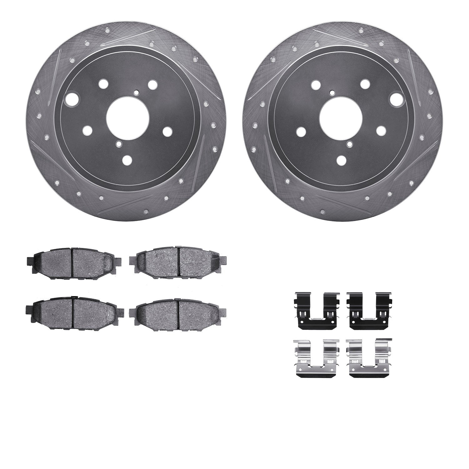 R1 Concepts E-Line Series Brake Rotor D/S Silver w/Ceramic Pads Subaru WRX 2021-15