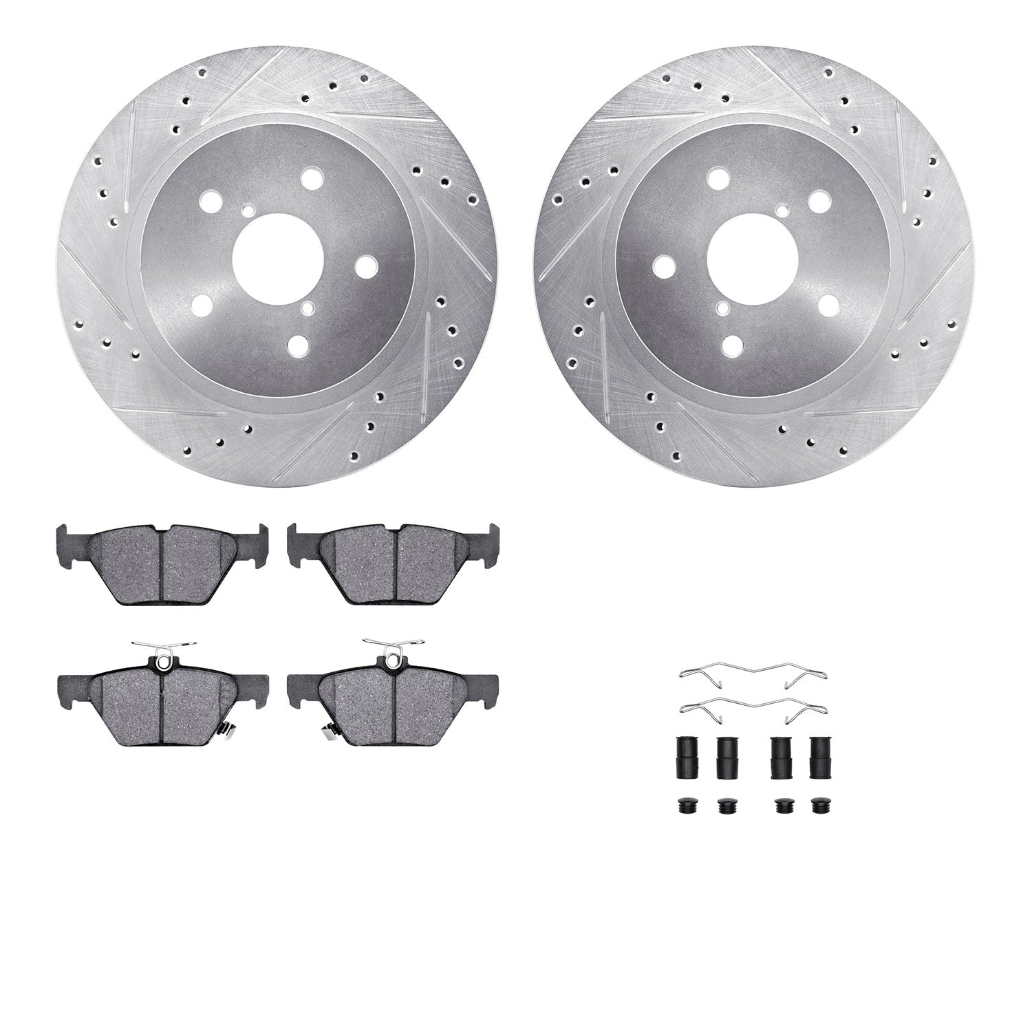 R1 Concepts E-Line Series Brake Rotor D/S Silver w/Ceramic Pads Subaru Legacy 2022-15, Outback 2022-15, WRX 2022-16