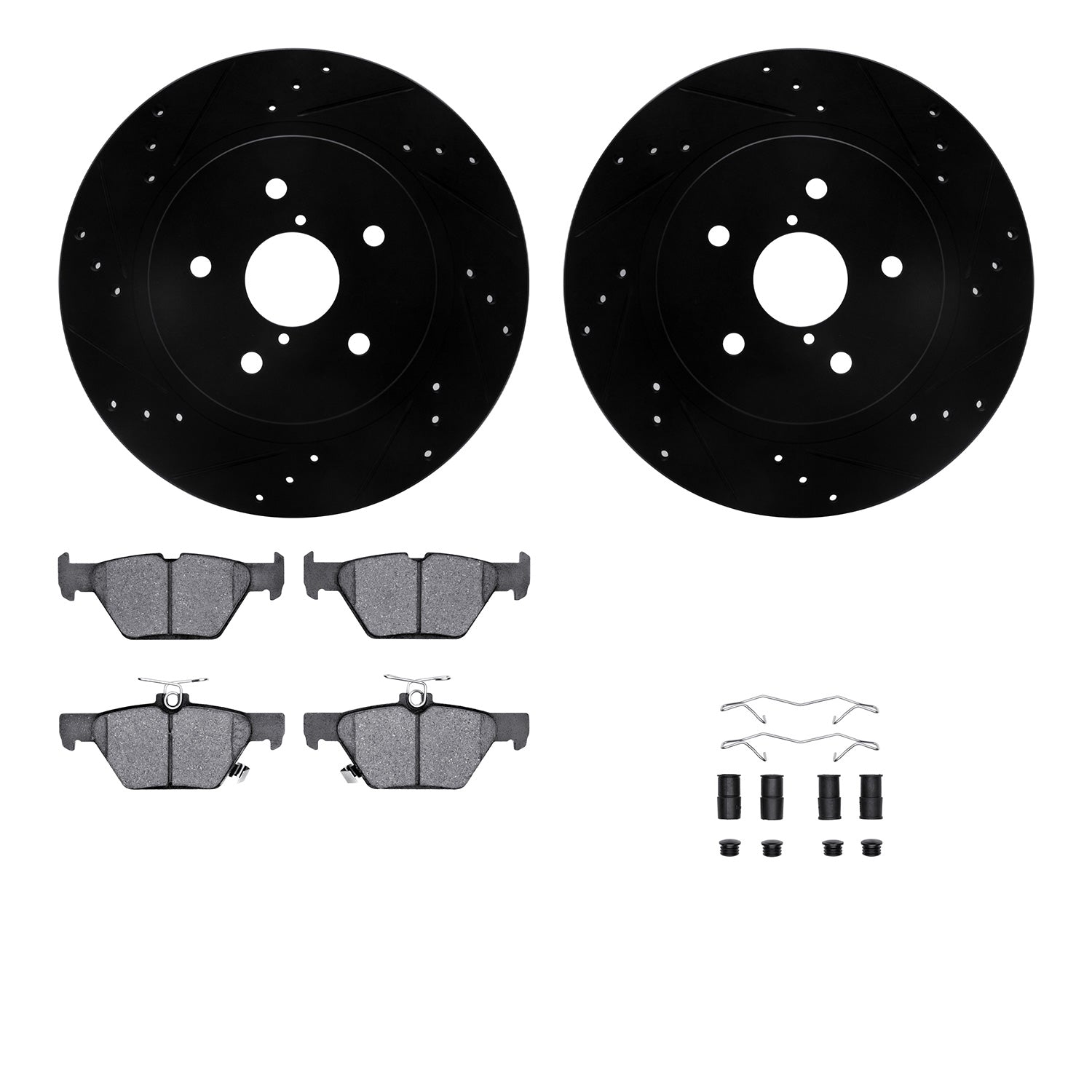 R1 Concepts E-Line Series Brake Rotor D/S Black w/Ceramic Pads Subaru Legacy 2022-15, Outback 2022-15, WRX 2022-16