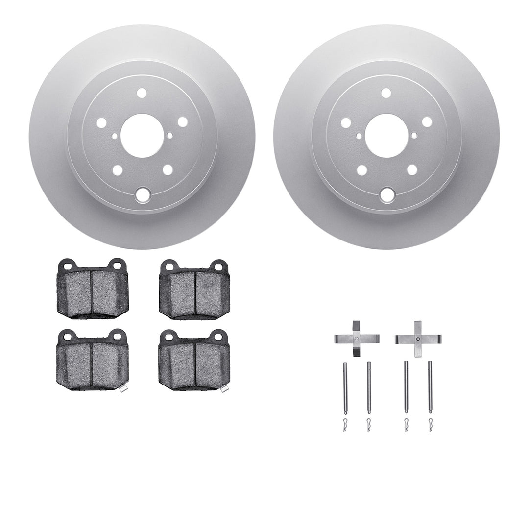 R1 Concepts Carbon Series Brake Rotors w/5000 OEp Brake Pads Subaru Impreza 2014-08, WRX 2020, WRX STI 2017-13