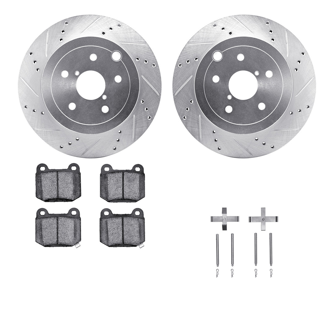 R1 Concepts Brake Rotors D/S Silver w/Optimum OE Pads Subaru Impreza 2014-08, WRX 2020, WRX STI 2017-13