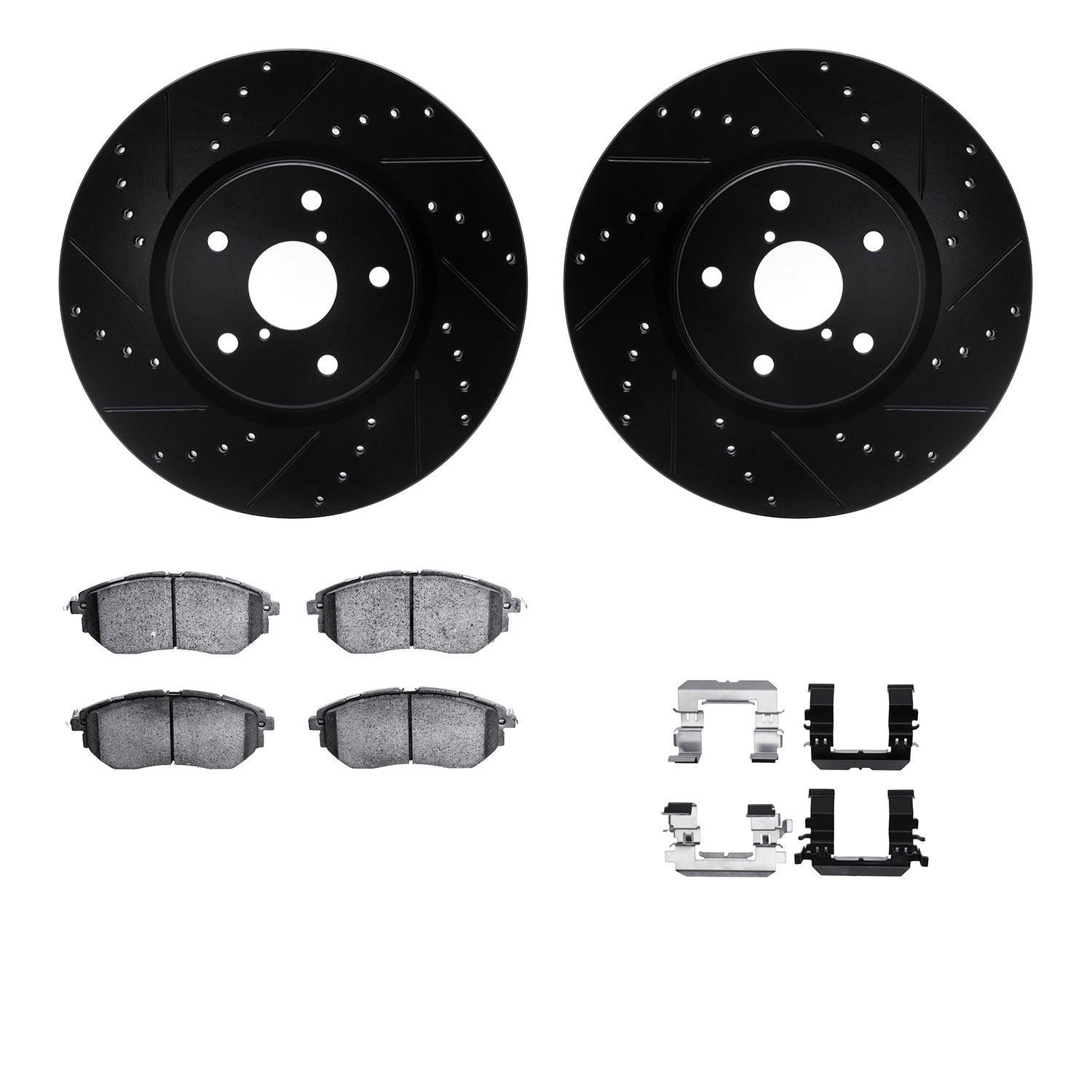 R1 Concepts Brake Rotors D/S Black w/Optimum OE Pads Subaru WRX 2019-18