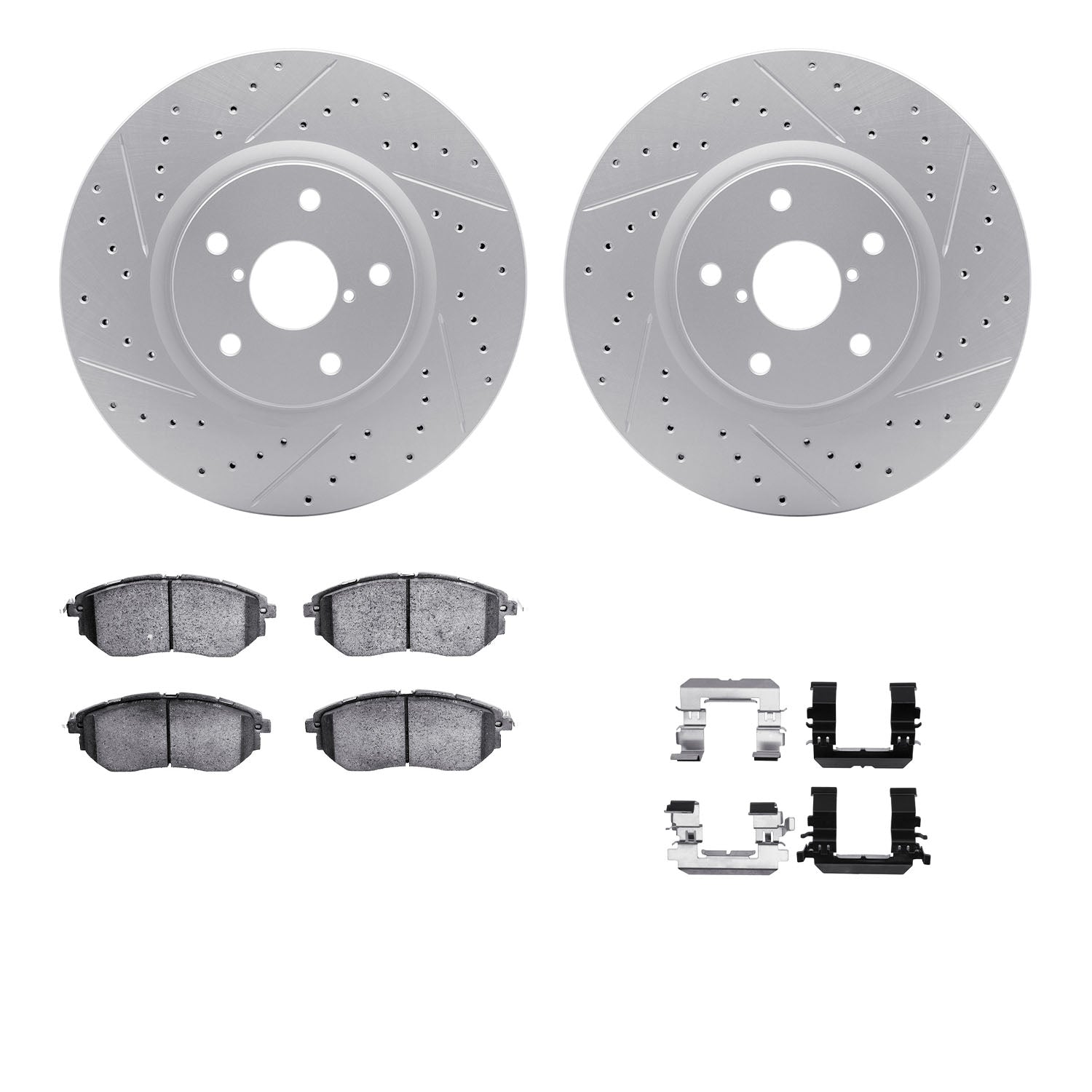 R1 Concepts Brake Rotors Carbon Coated D/S w/Optimum OE Pads Subaru WRX 2019-18