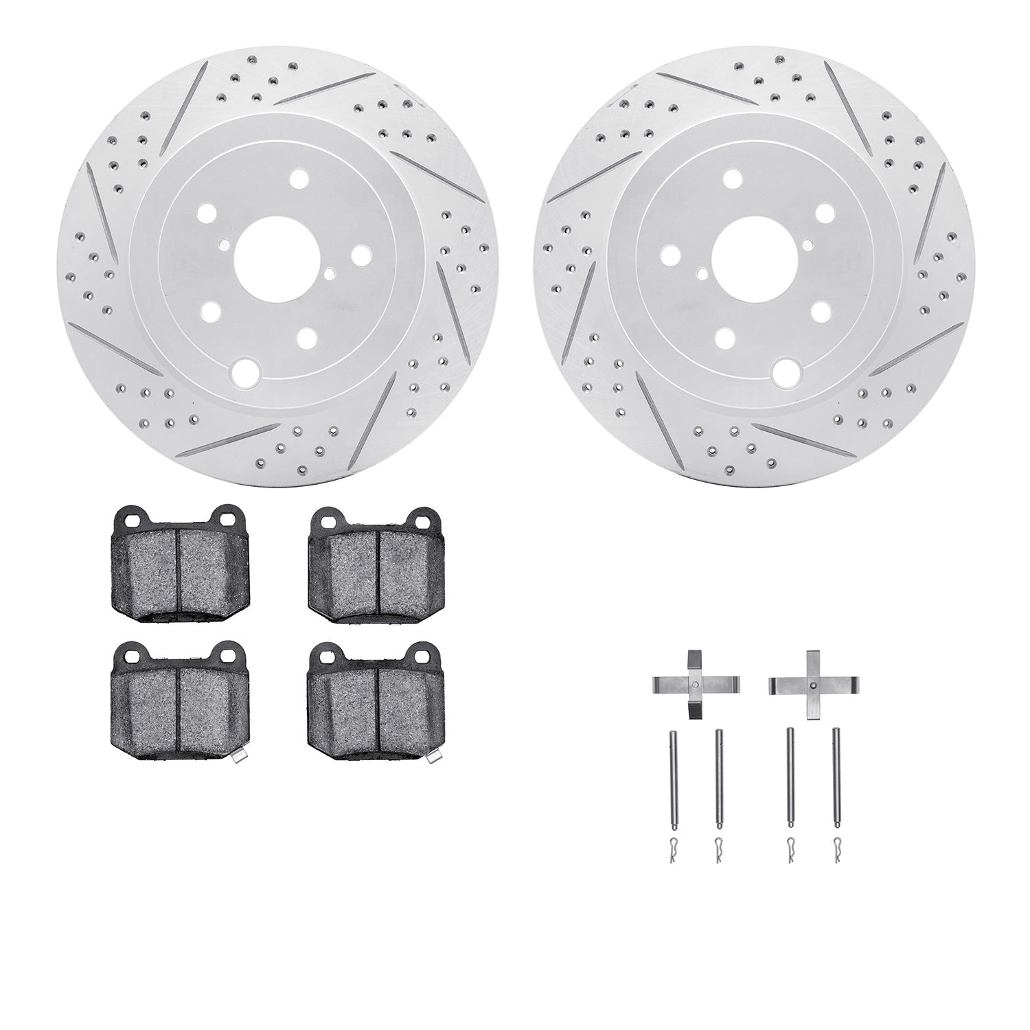 R1 Concepts Brake Rotors Carbon Coated D/S w/Optimum OE Pads Subaru Impreza 2014-08, WRX 2020, WRX STI 2017-13