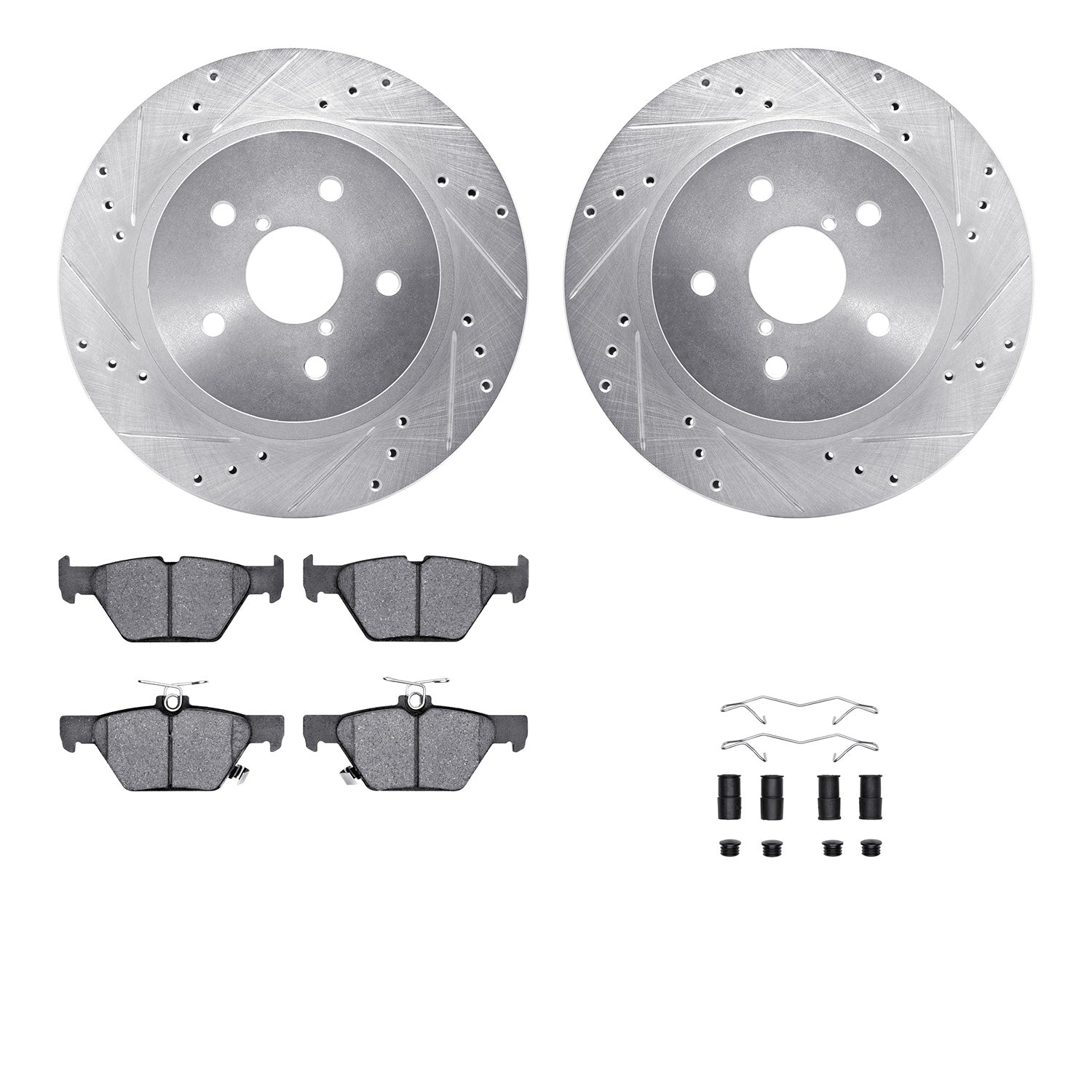 R1 Concepts Brake Rotors D/S Silver w/Optimum OE Pads Subaru Legacy 2022-15, Outback 2022-15, WRX 2022-16