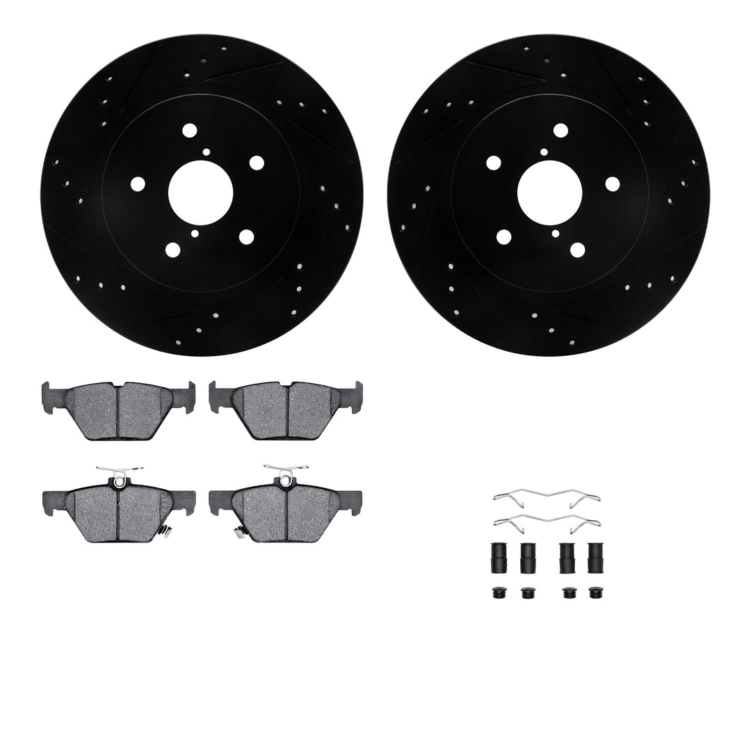 R1 Concepts Brake Rotors D/S Black w/Optimum OE Pads Subaru Legacy 2022-15, Outback 2022-15, WRX 2022-16