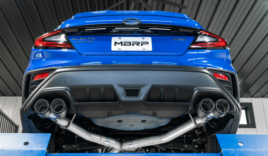 MBRP 3" Quad Rear Exit Race Profile Cat Back Exhaust w/Carbon Fiber Tips Subaru WRX 2022-2024