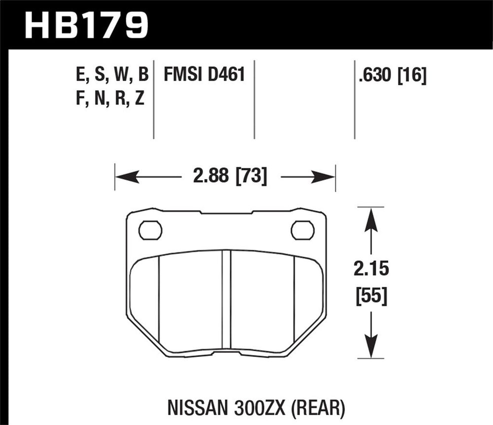 Hawk Performance HT-10 Rear Brake Pads - Subaru WRX 2006-2007 / 300ZX 1990-1996