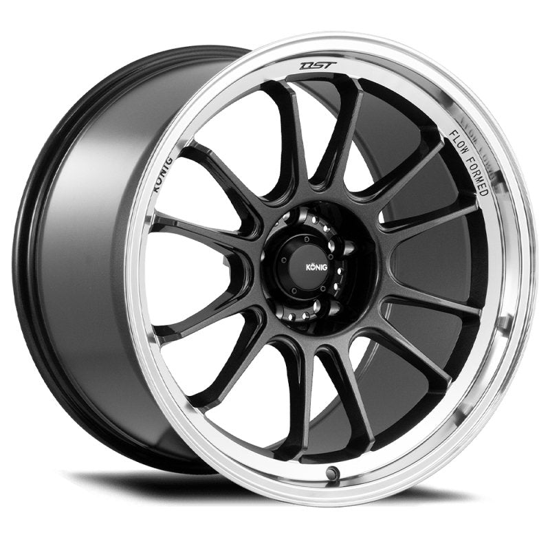 KONIG Hypergram 15x8 4x100 35mm - Metallic Carbon w/ Machined Lip Wheel