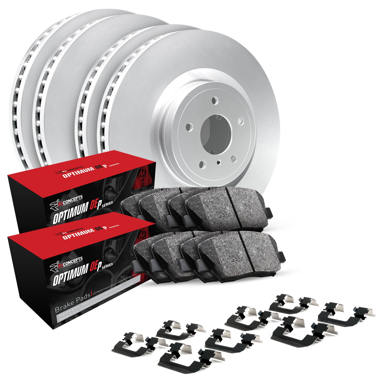 R1 Concepts Brake Rotors Carbon Coated w/Optimum OE Pads Subaru Legacy 2019-15, Outback 2019-15, WRX 2021-16